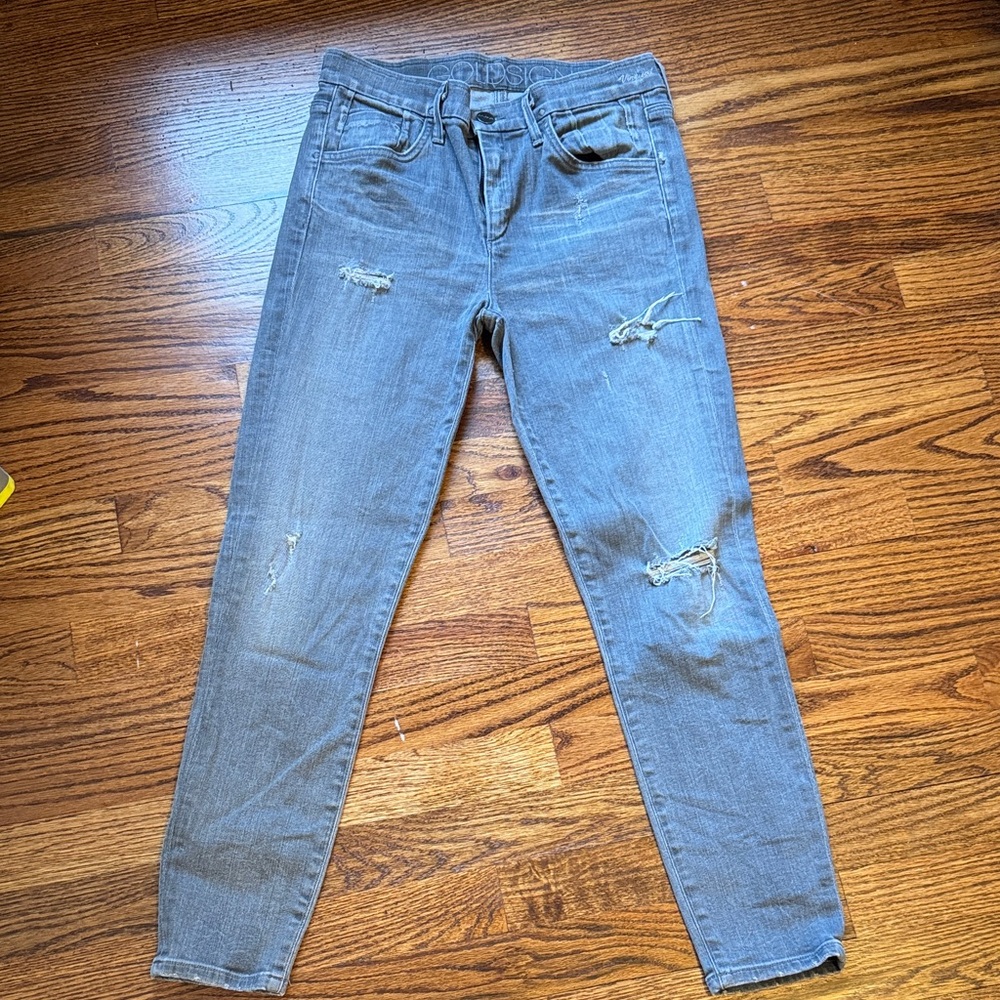 Goldsign Women's Skinny Distressed Jeans - Gray
